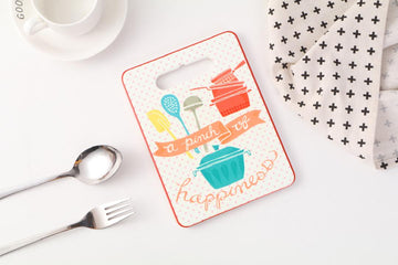 Ixora coaster for hot plate and pan ceramic with wooden base 7.5 cm length 5.5 cm width