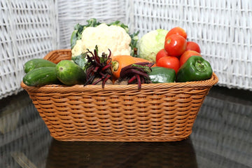 Ixora woven deep basket for storing fruits and vegetables