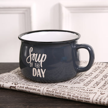 Ixora soup bowl grey with handle