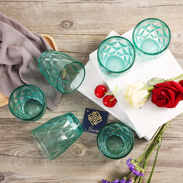 Ixora turquoise colored Glass Set of 6 for Water