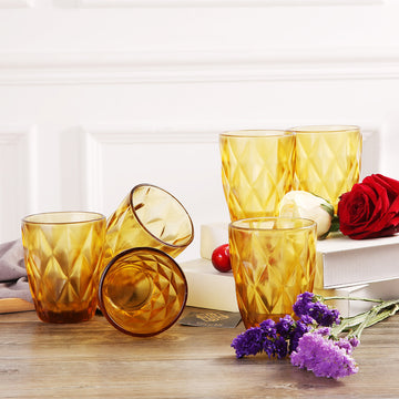 Ixora golden colored Glass Set of 6 for Water