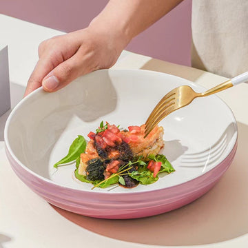 Ixora kitchen luxury ceramic dinnerware 20 cm diameter pink