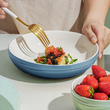 Ixora kitchen luxury ceramic dinnerware 20 cm diameter blue