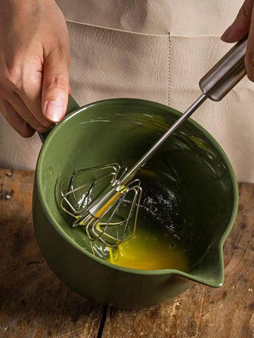 Ixora Mixing Bowl Ceramic Green matt FinishIXORA EXPORTSIxora Mixing Bowl Ceramic Green matt Finish with Handle and spout for