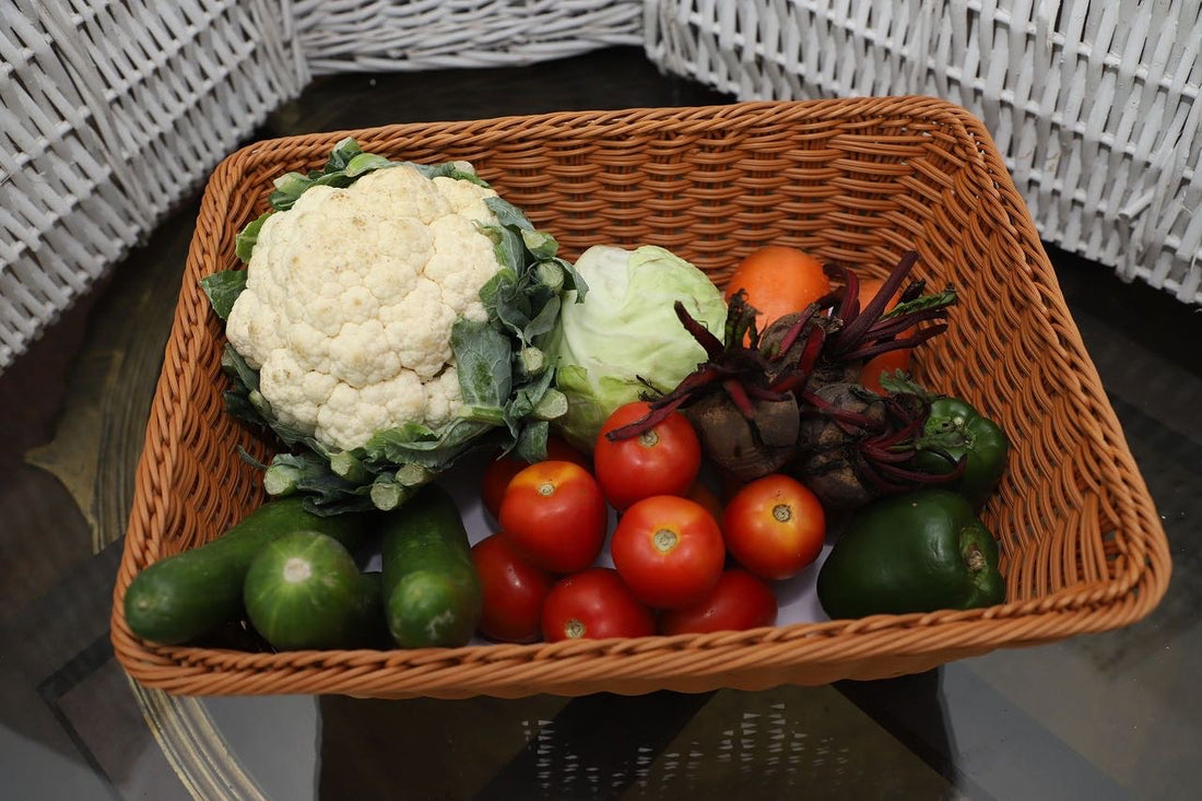 Ixora woven deep basket for storing fruits and vegetables