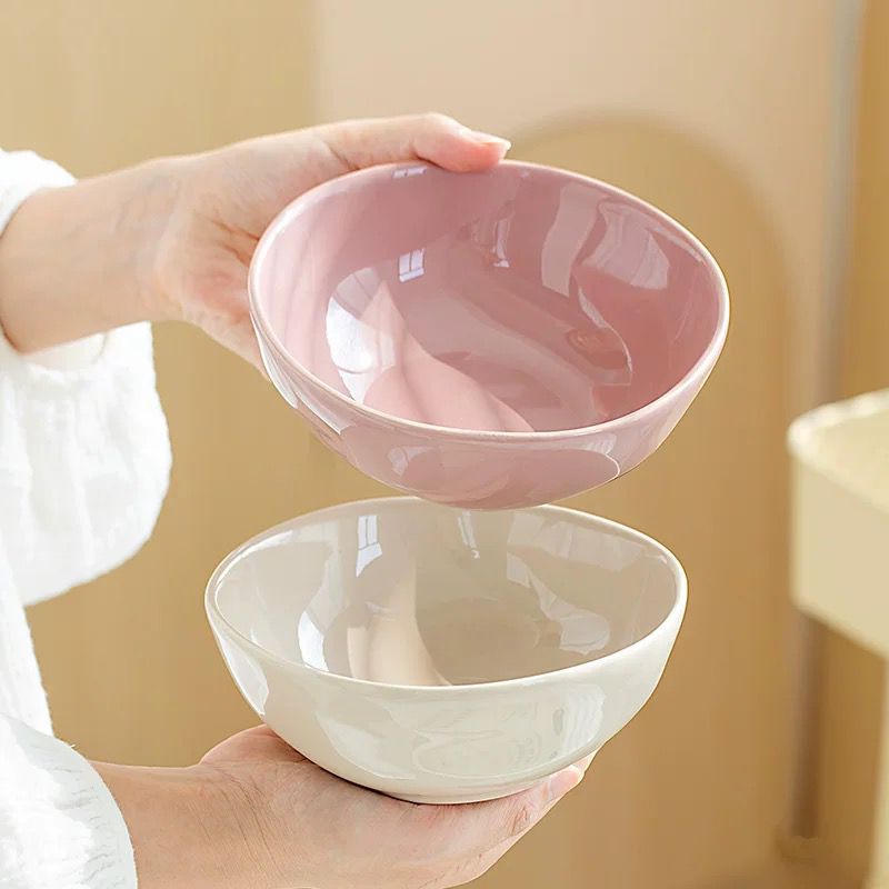 Ixora ceramic cereal bowl setIXORA EXPORTSIxora ceramic cereal bowl set of 2 off-white and light purple for coup