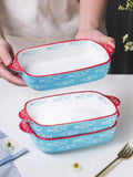 Ixora hand painted ceramic rectangular bakewareIXORA EXPORTSIxora hand painted ceramic rectangular bakeware with lid 27 cm