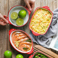 Ixora hand painted ceramic oval bakewareIXORA EXPORTSIxora hand painted ceramic oval bakeware with handles 22 cm